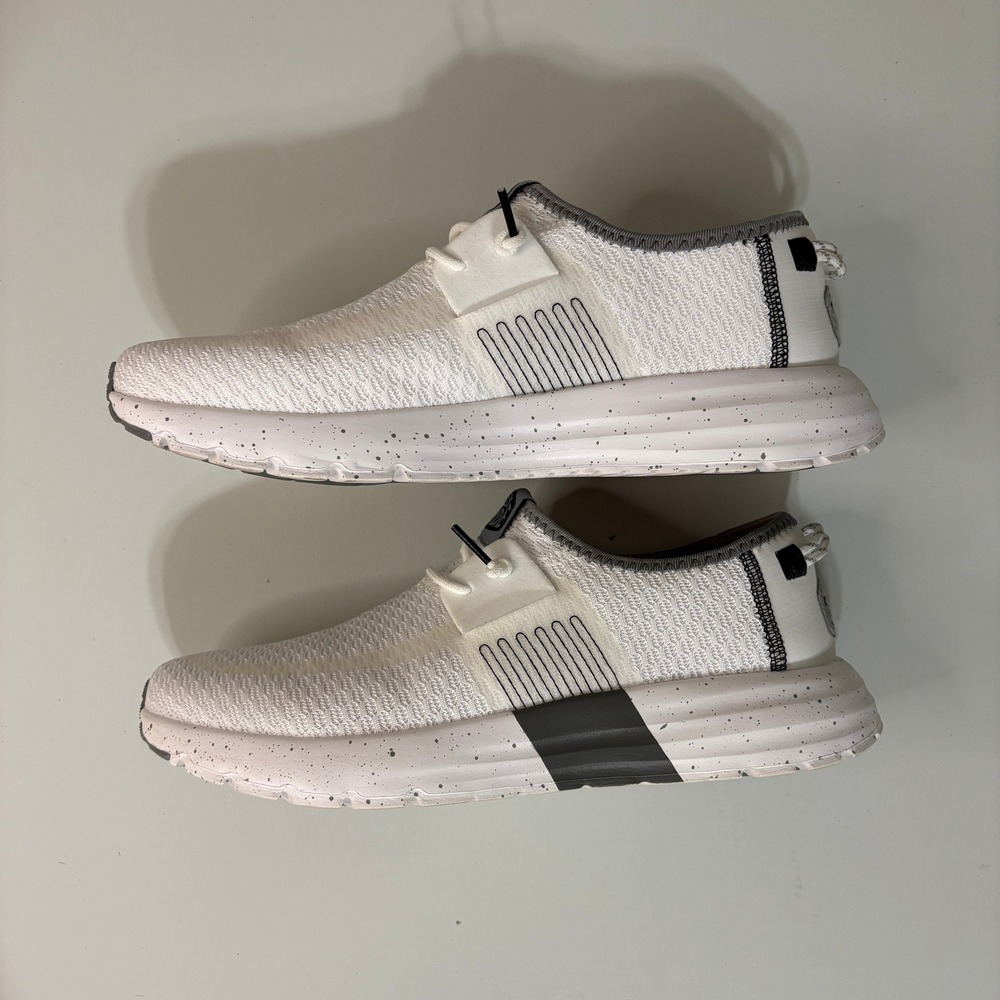 Hey Dude Women Sirocco White Sport Stripe Slip On Sneakers Size 11 Walking Shoes - Picture 4 of 11